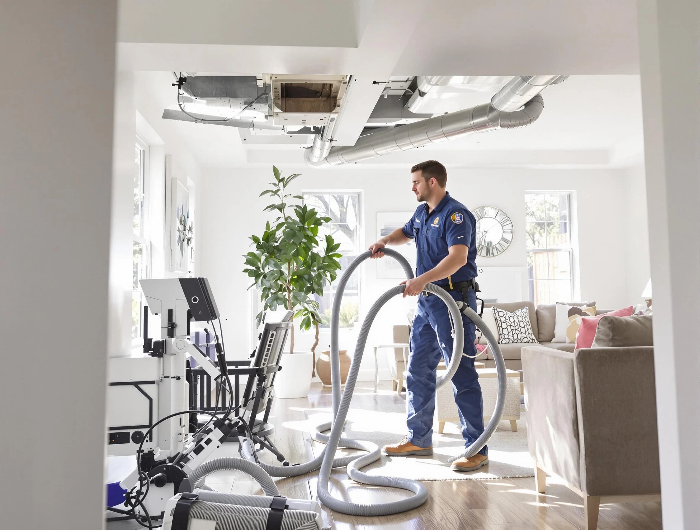 Phoenix Air Duct Cleaning technician performing thorough AC duct cleaning for enhanced cooling efficiency in Phoenix