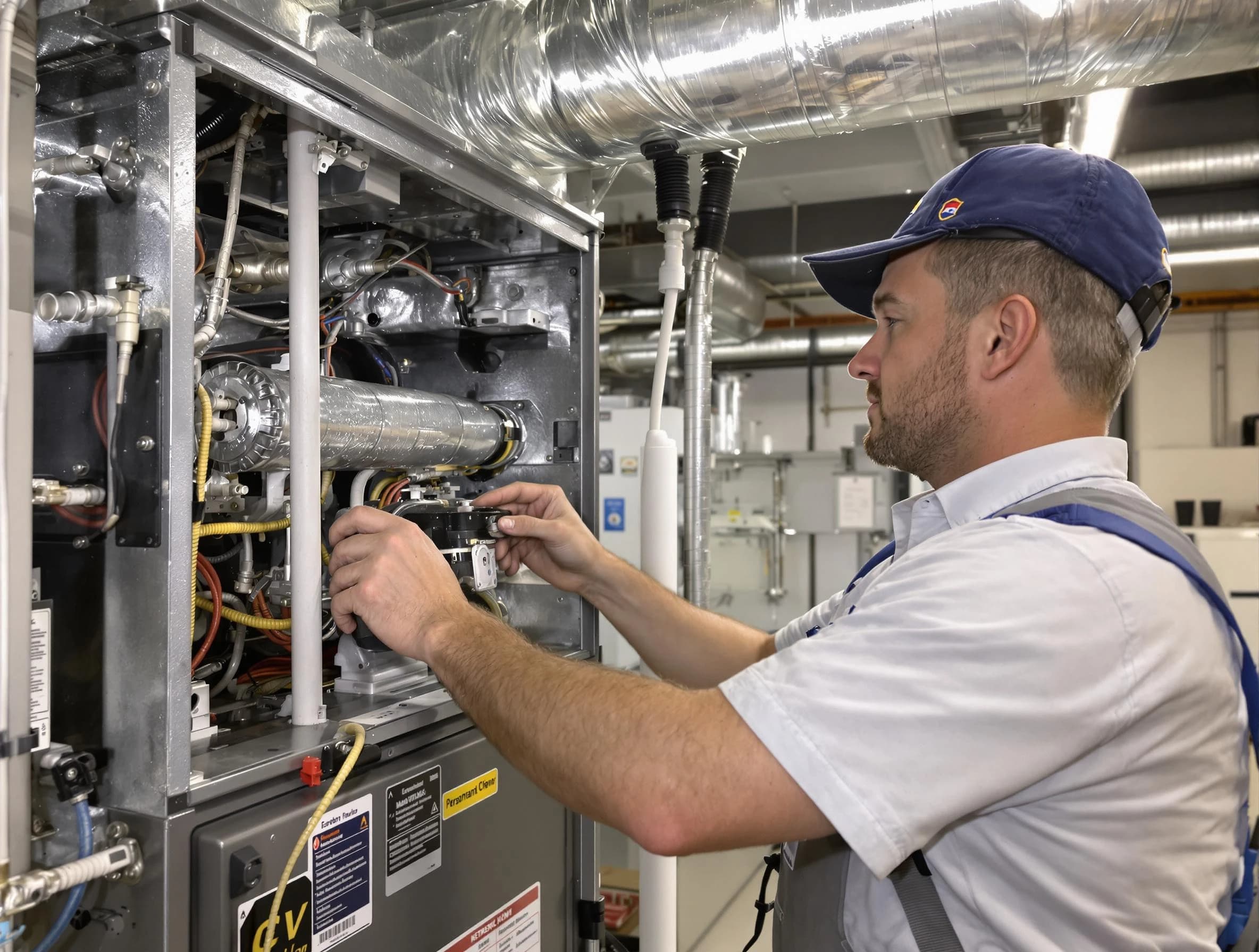Phoenix Air Duct Cleaning specialist performing thorough furnace duct cleaning to improve heating efficiency in Phoenix