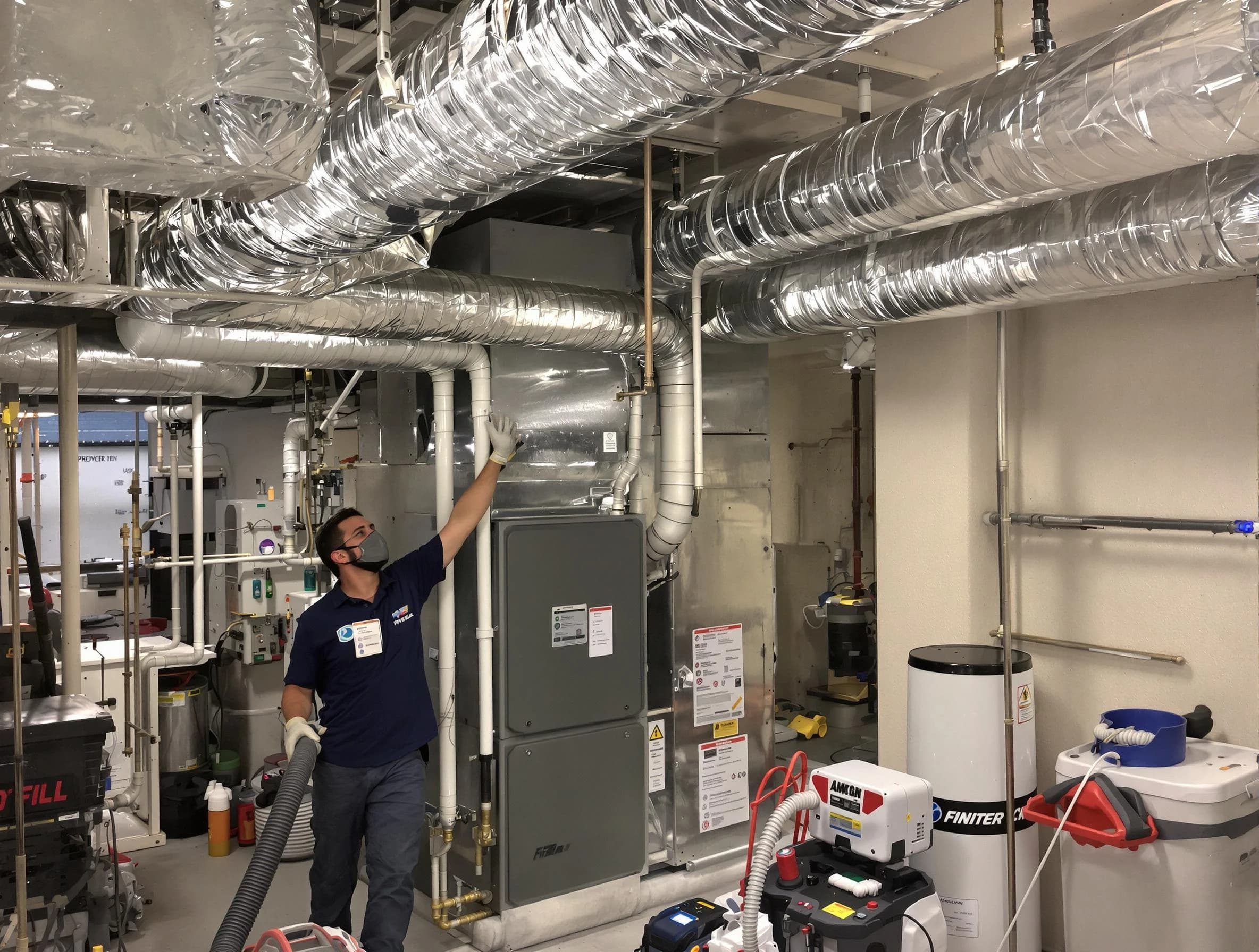 Phoenix Air Duct Cleaning specialist performing thorough furnace duct cleaning in a Phoenix residence