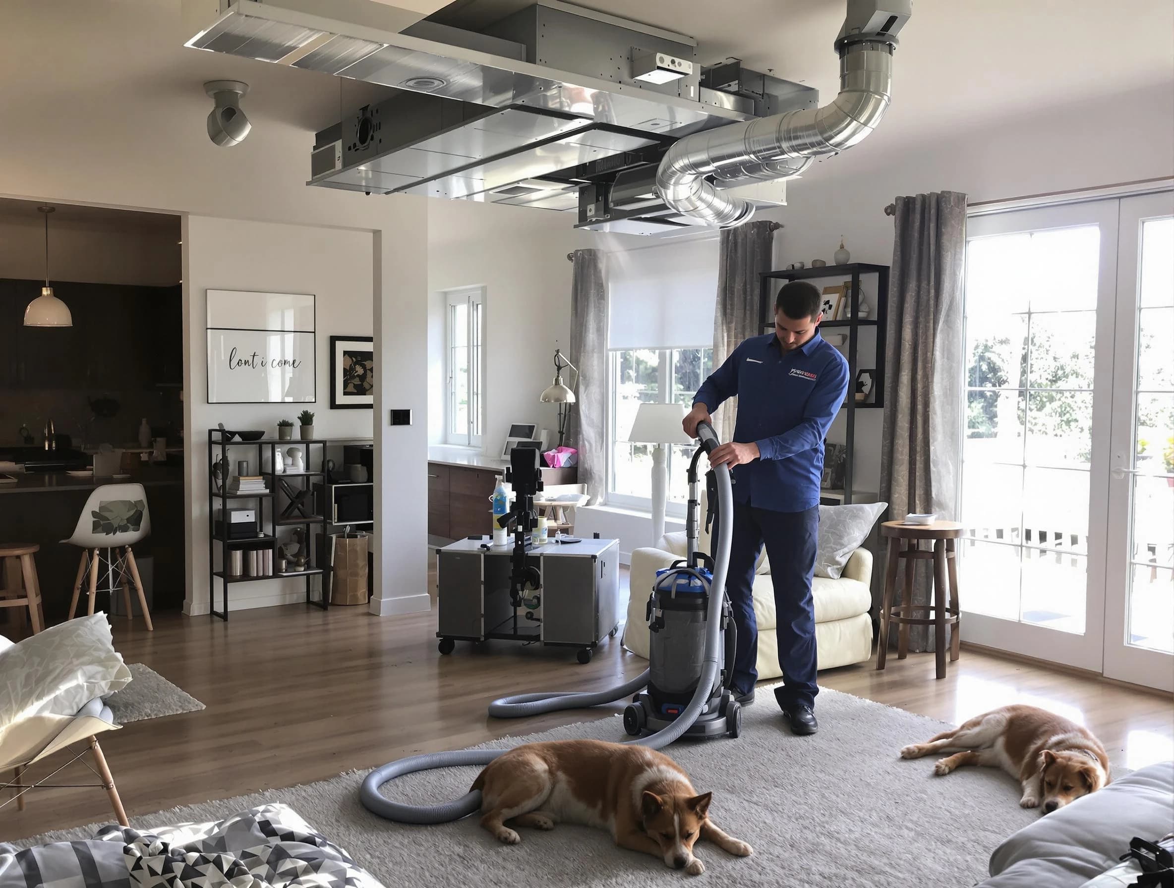 Phoenix Air Duct Cleaning technician performing detailed indoor duct cleaning for improved air quality in Phoenix