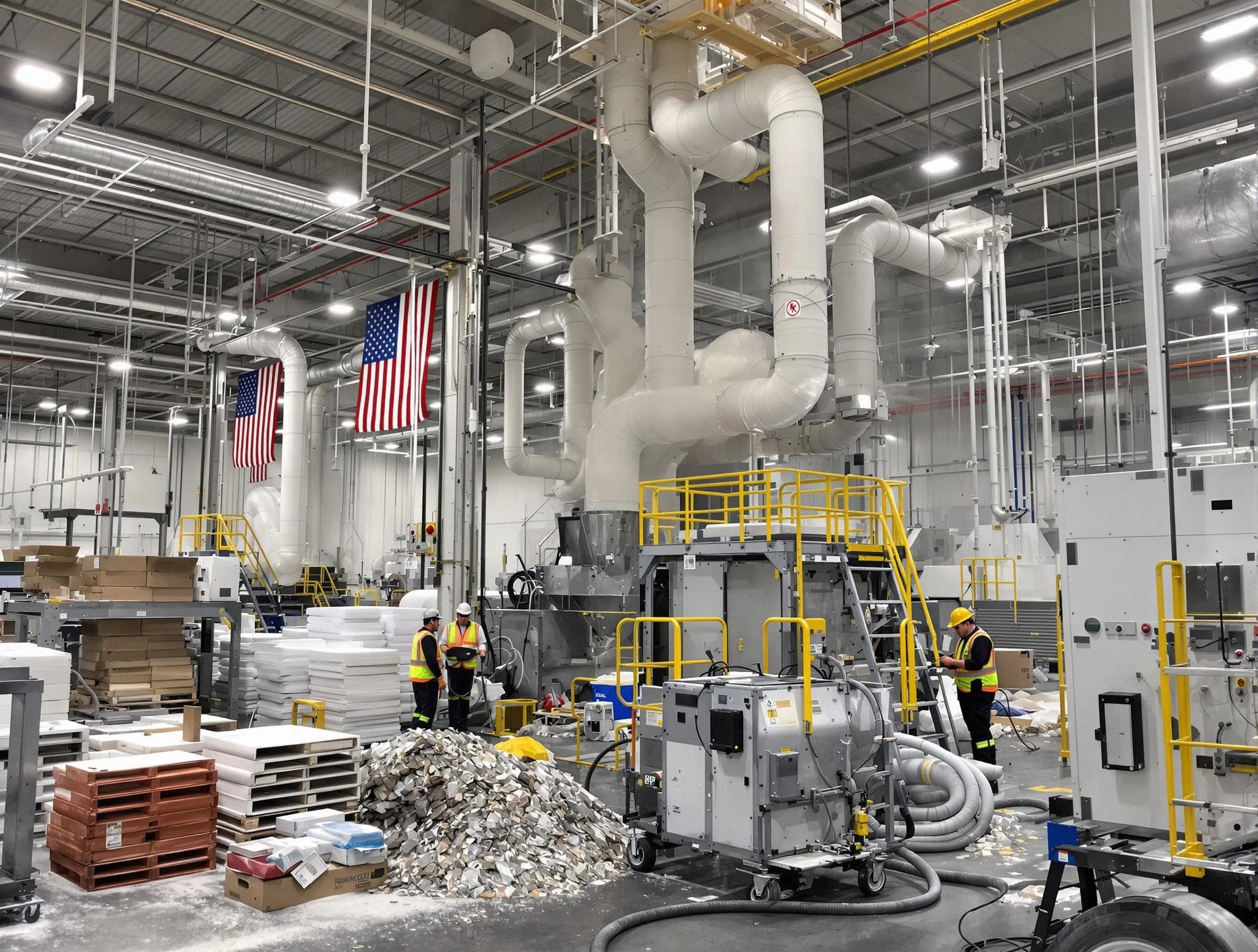 Phoenix Air Duct Cleaning team performing large-scale industrial duct cleaning at a commercial facility in Phoenix