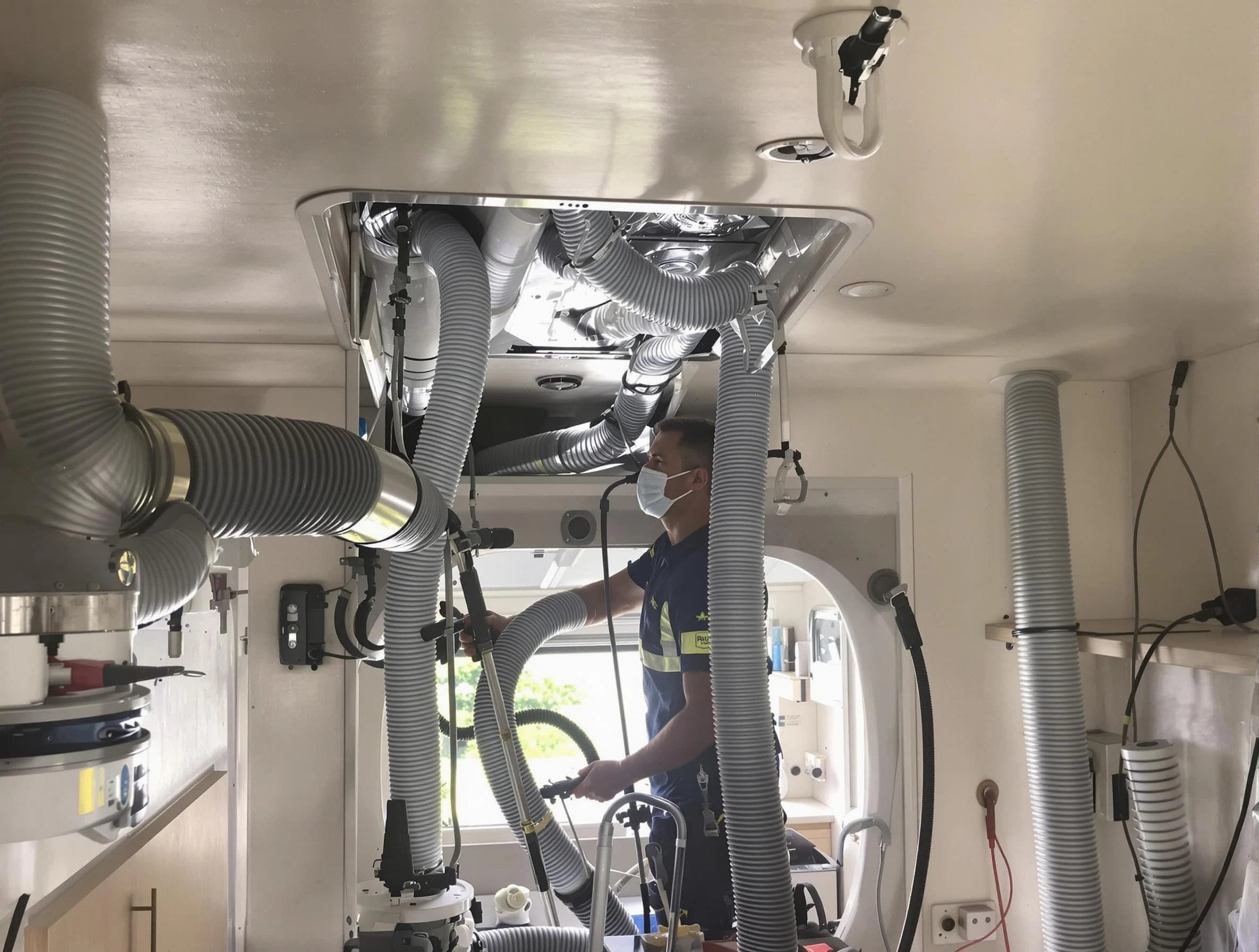 Phoenix Air Duct Cleaning specialist performing precise mobile home duct cleaning in Phoenix