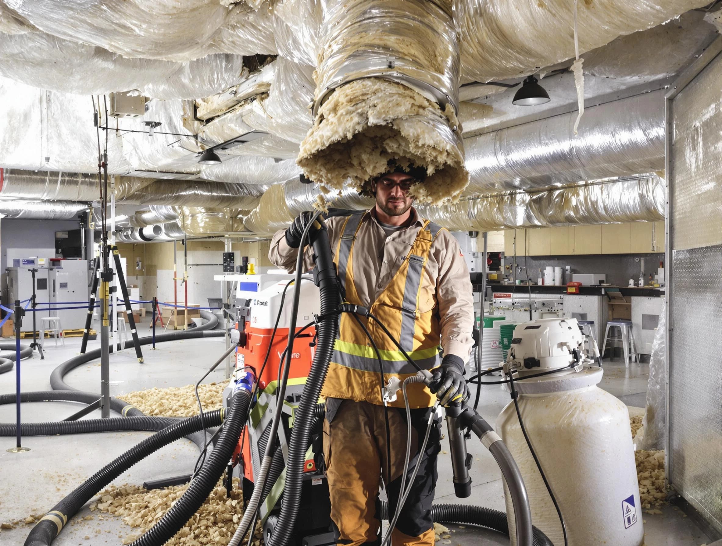 Professional vacuum insulation removal by Phoenix Air Duct Cleaning expert in Phoenix