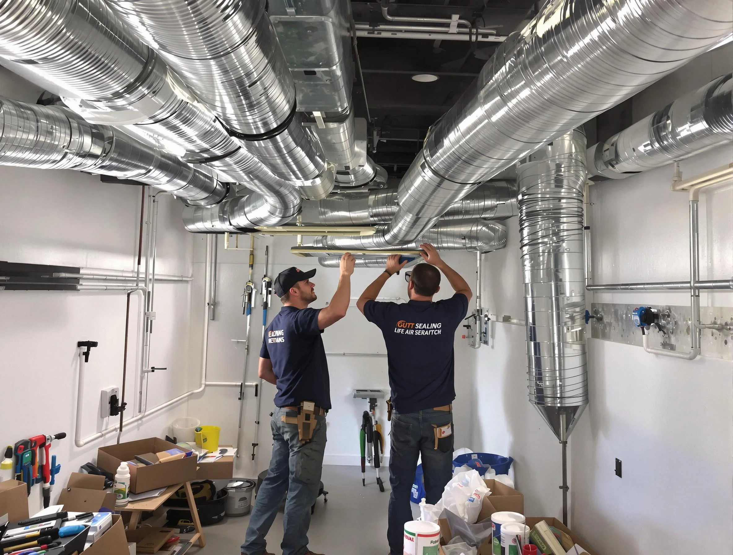 Phoenix Air Duct Cleaning technician applying professional duct sealing solutions in Phoenix