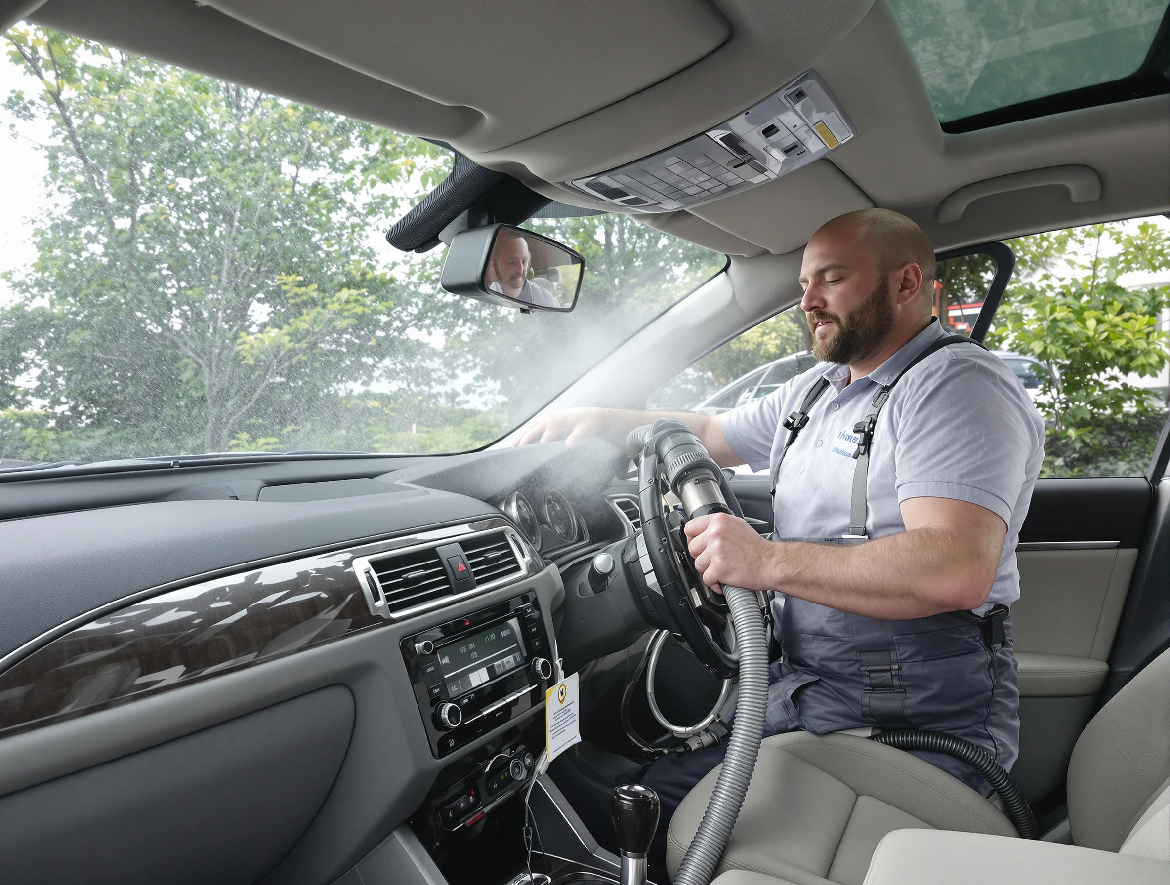 Phoenix Air Duct Cleaning specialist performing professional car duct cleaning in Phoenix